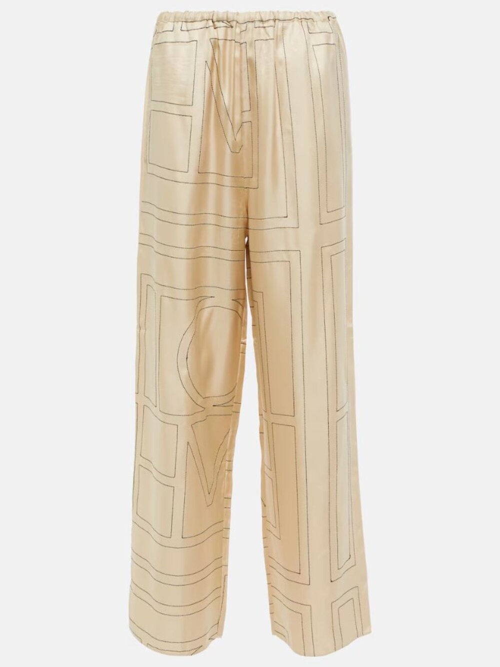 Toteme NWOT Monogram Silk Pants Ivory 36